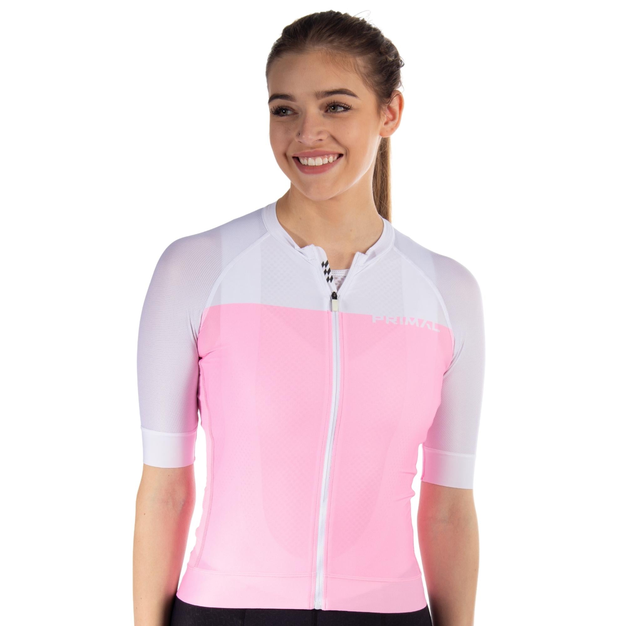 Womens pink cycling online jersey