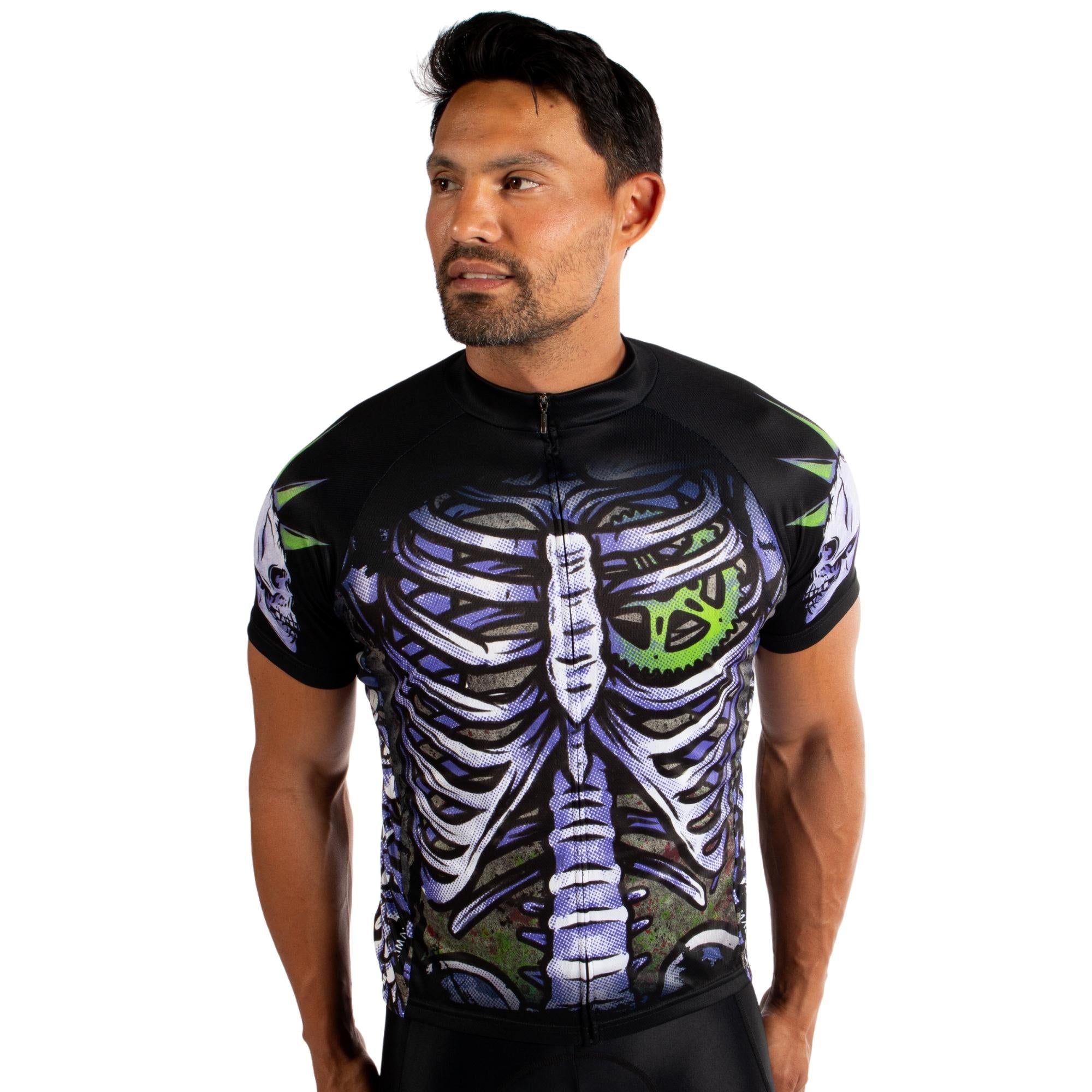 Primal Wear bike jersey. Grateful Tread. Size M Skeleton on bike