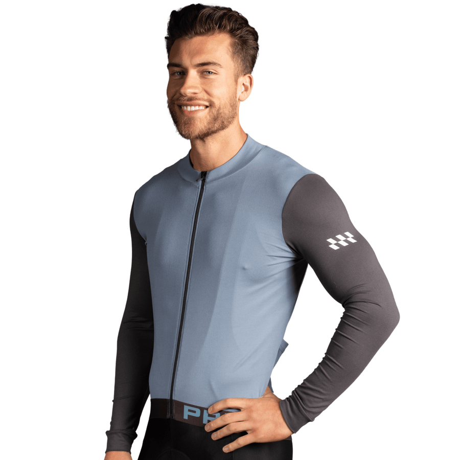 Alitios Men's Blue/Grey Long Sleeve Vertos Jersey