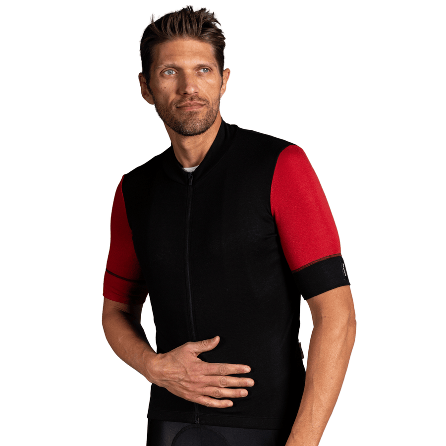 Alitios Men's Red/Black Timavis Wool Jersey