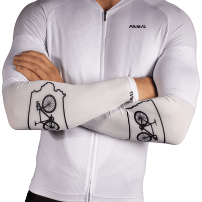 White Iowa Lightweight Sun Sleeves