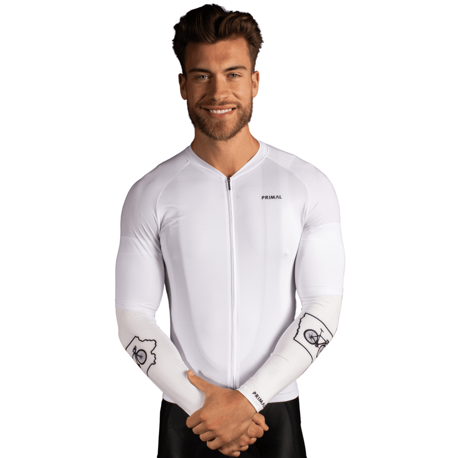 White Iowa Lightweight Sun Sleeves