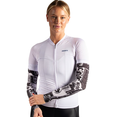 Women's cycling arm warmers magenta DUE X