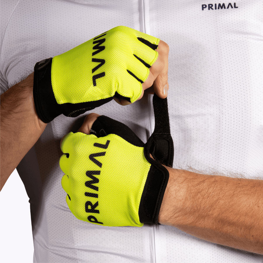 Hi-Viz Yellow Primal Short Finger Gloves