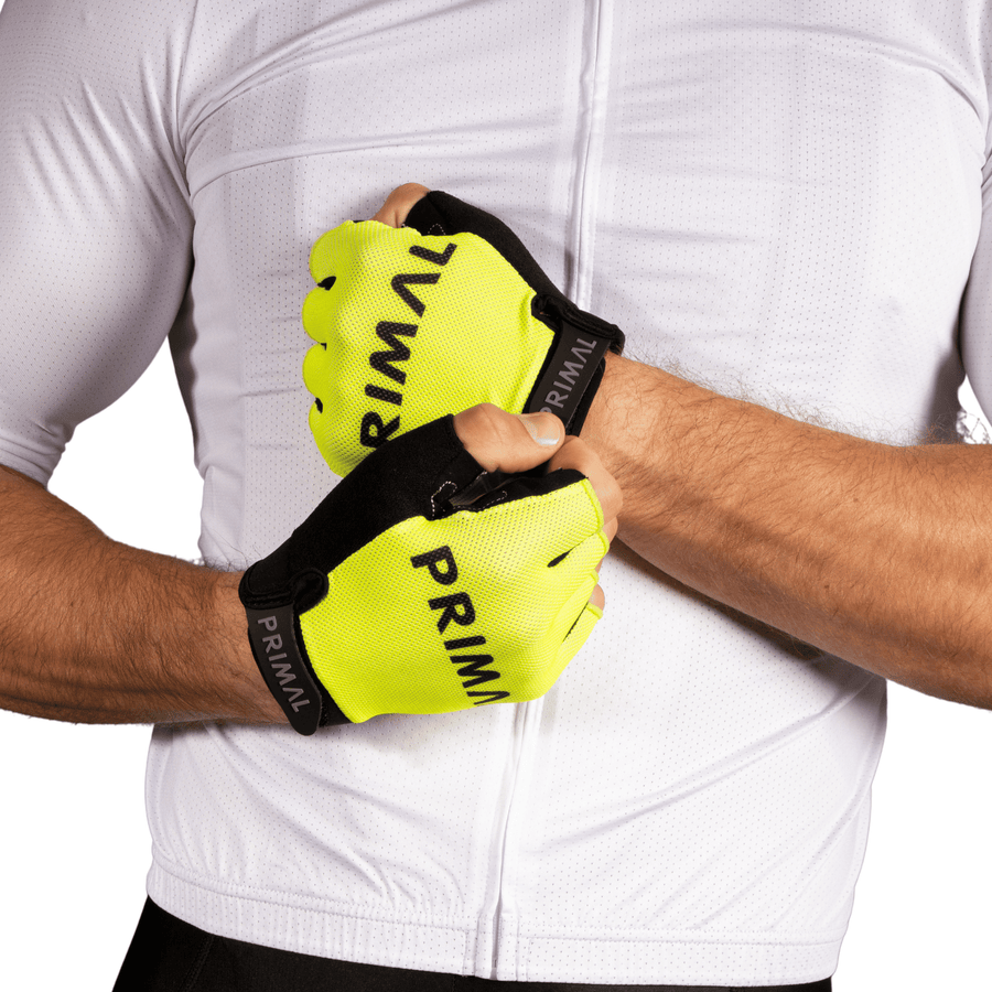 Hi-Viz Yellow Primal Short Finger Gloves