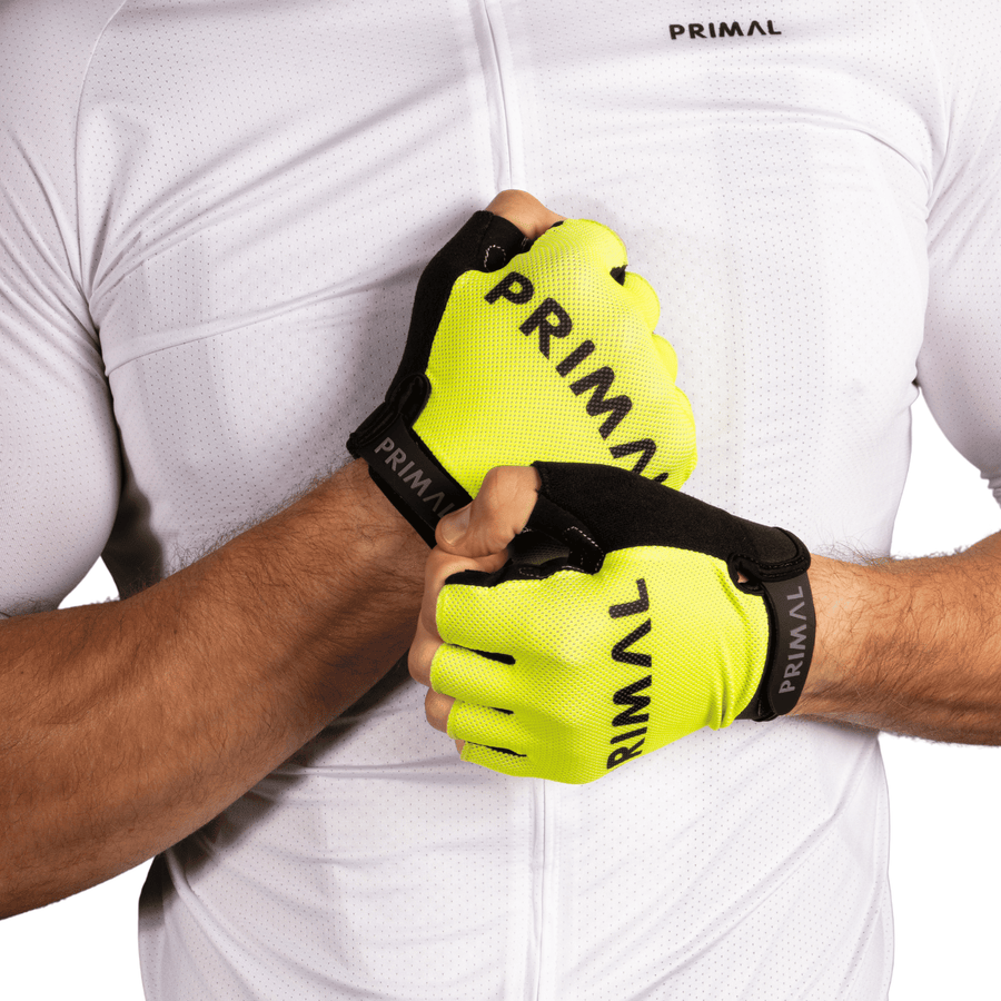 Hi-Viz Yellow Primal Short Finger Gloves