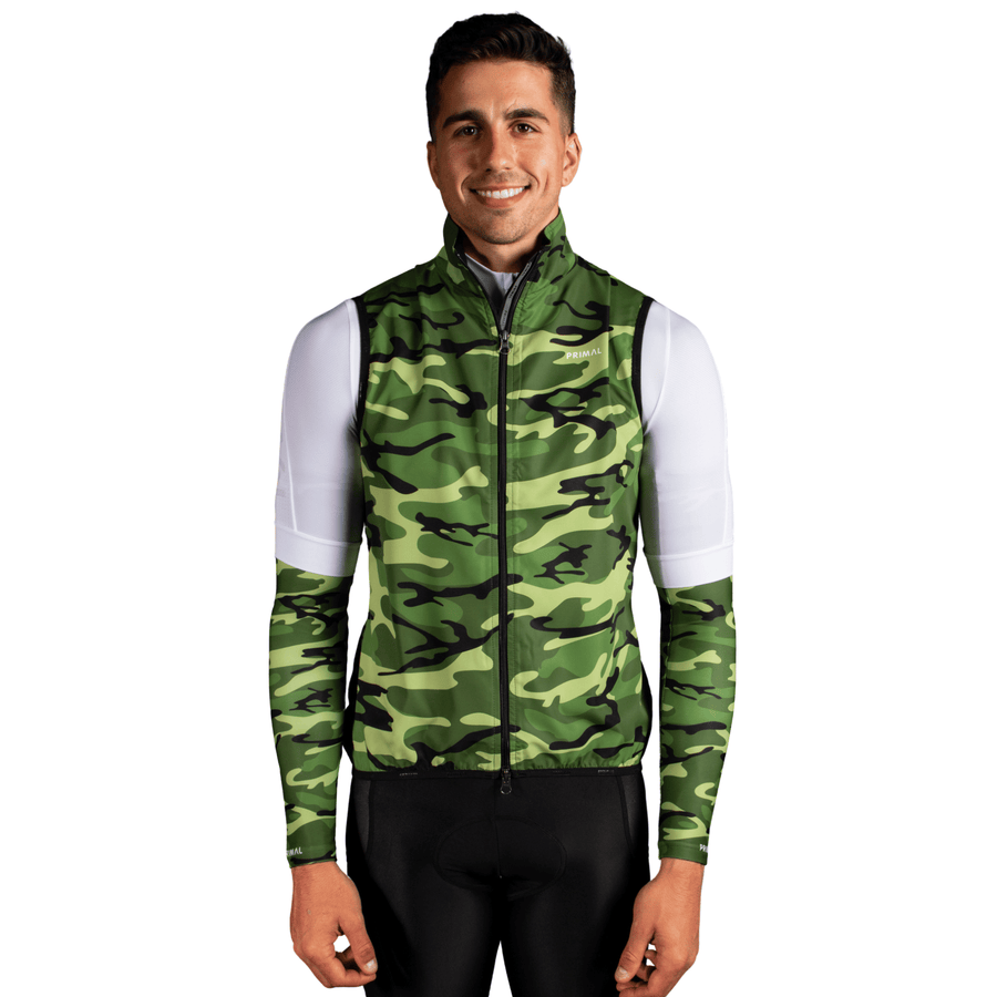 Camo Cycling Arm Warmers - Green