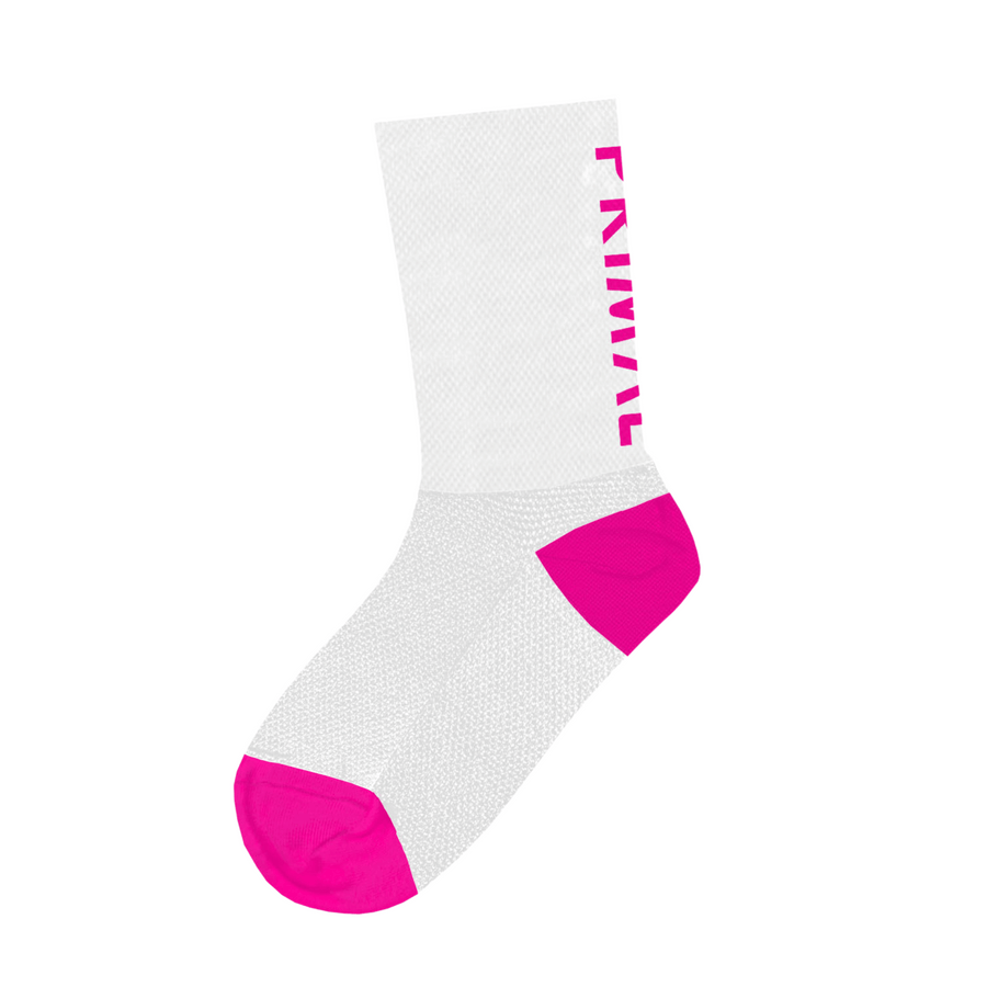 Primal Logo White & Pink Tall Sock