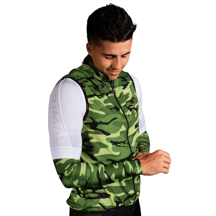 Camo Cycling Arm Warmers - Green