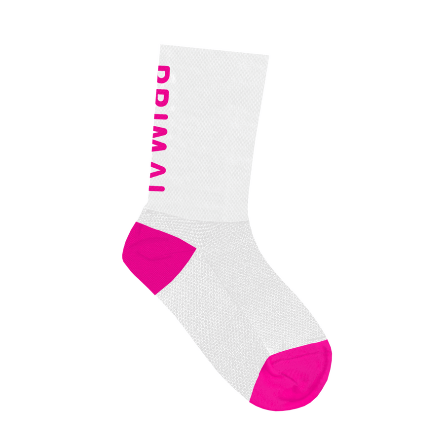 Primal Logo White & Pink Tall Sock