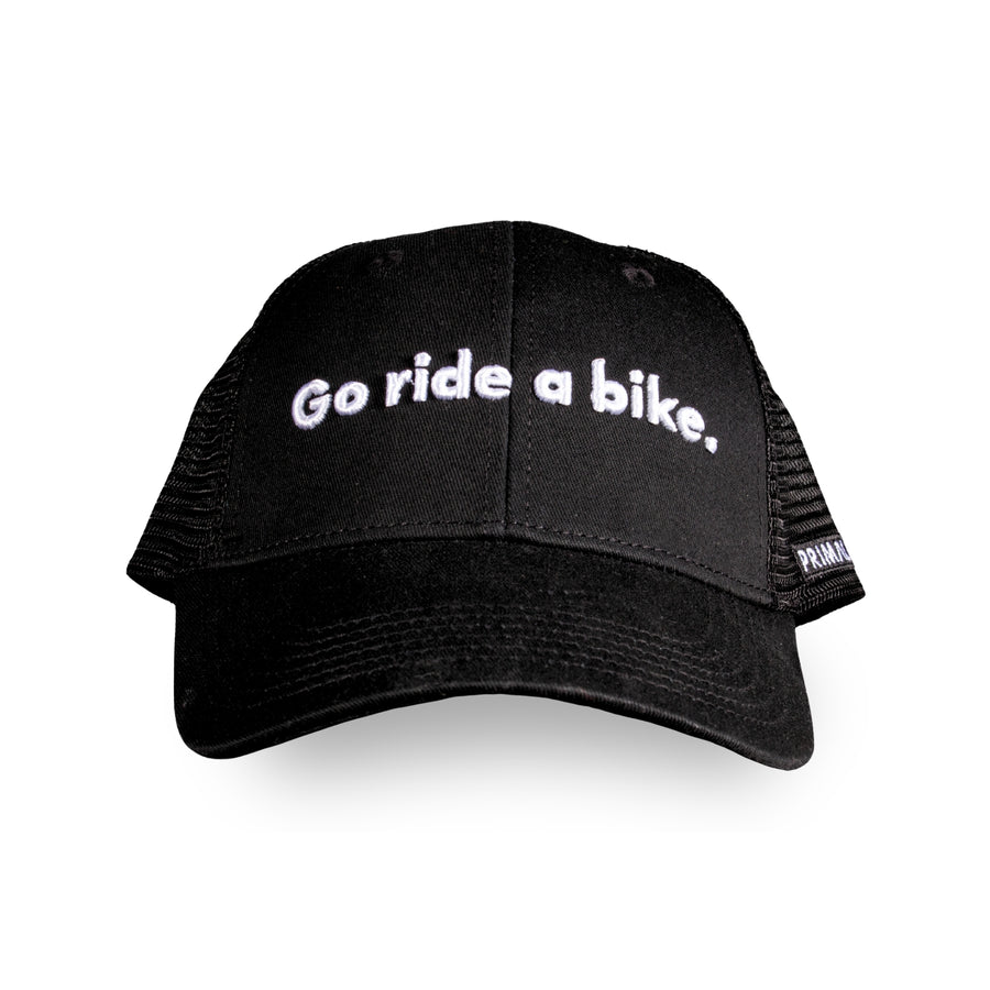 Go Ride a Bike Black Cap