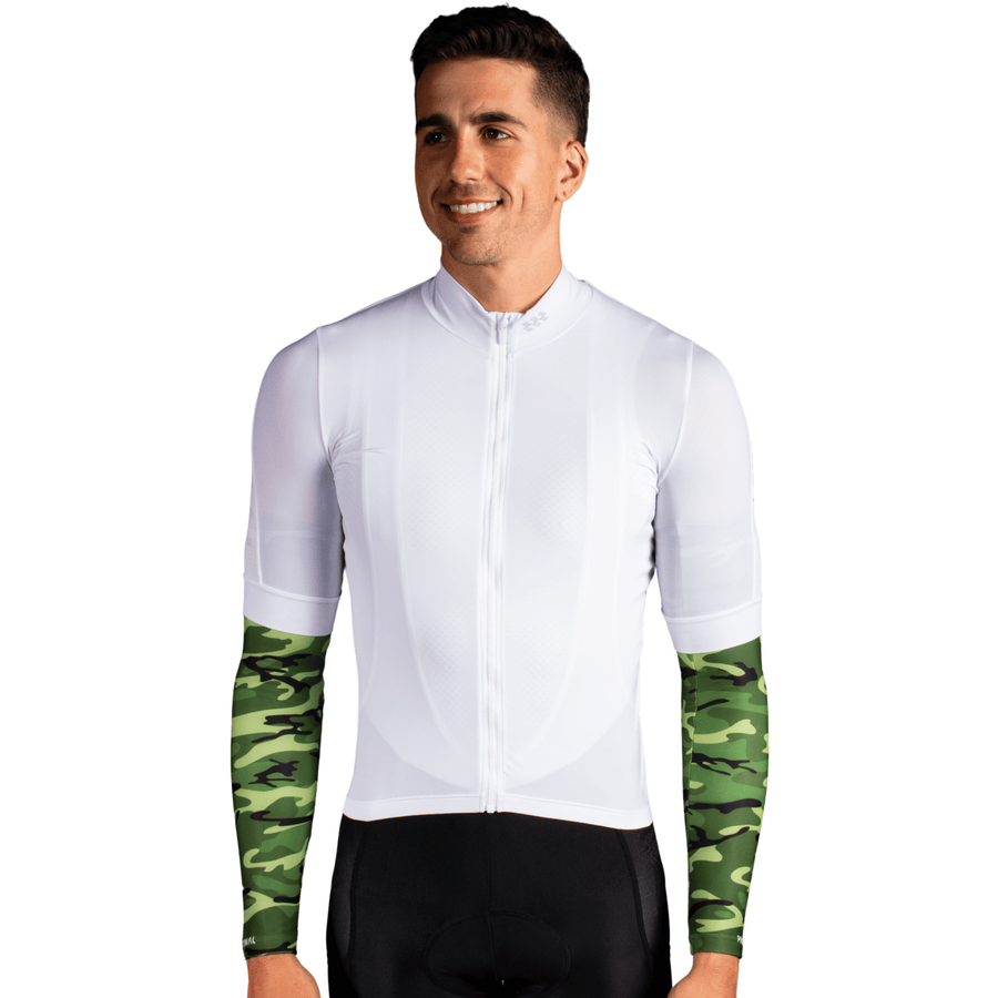 Camo Cycling Arm Warmers - Green