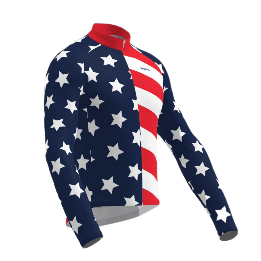 American Flag Men's Long Sleeve Sport Cut Jersey