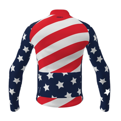 American Flag Men's Long Sleeve Sport Cut Jersey