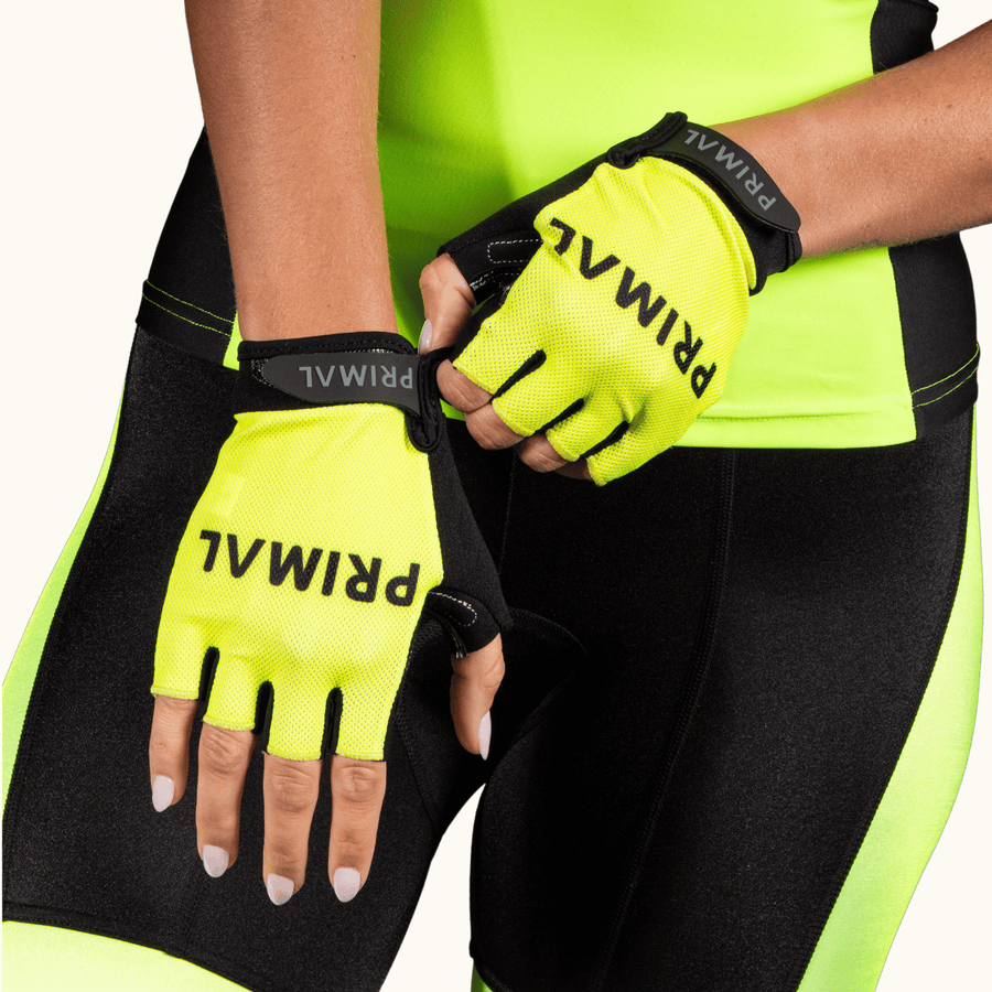 Hi-Viz Yellow Primal Short Finger Gloves