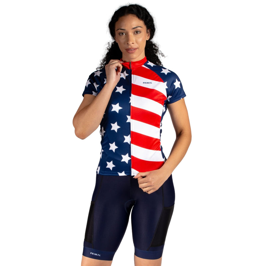 American Flag Women's Sport Cut Jersey