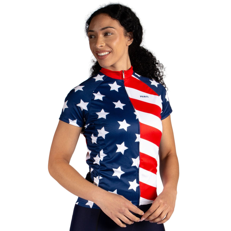 American Flag Women's Sport Cut Jersey