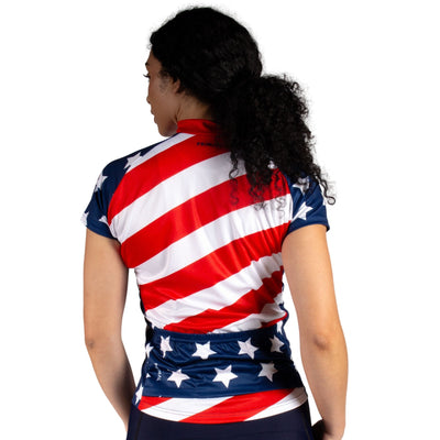 American Flag Women's Sport Cut Jersey