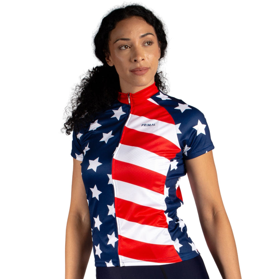 American Flag Women's Sport Cut Jersey