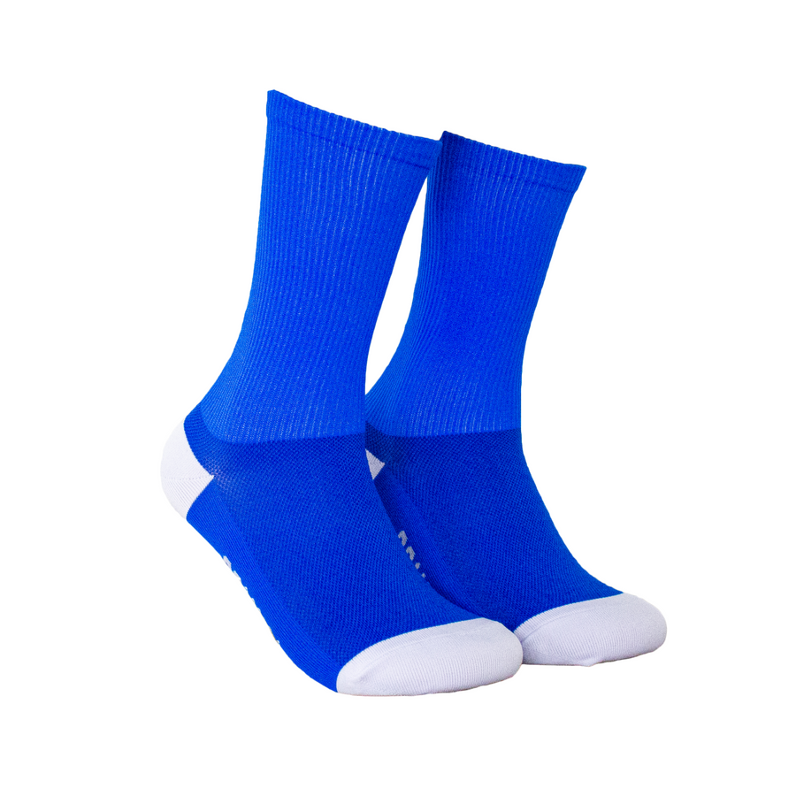 Neon Blue Ribbed Tall Cuff Primal Logo Socks