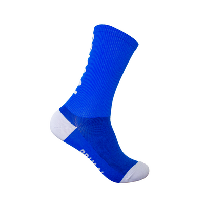 Neon Blue Ribbed Tall Cuff Primal Logo Socks