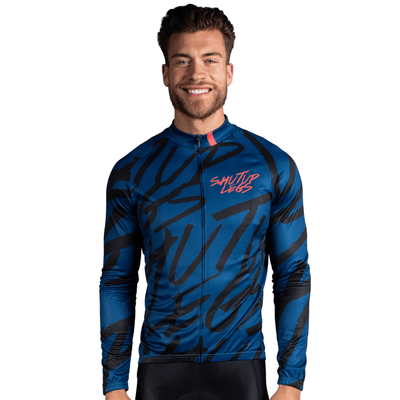 Shut Up Legs Overprint Navy Men's Long Sleeve Prisma Jersey