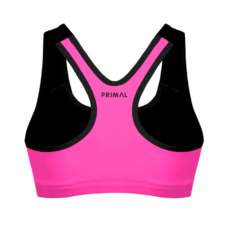 FOREVER 21 Contrast-Seam Sports Bra Для женщин Спортивная одежда HOT PINK/NEON  ORANGE